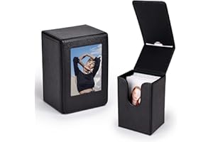 HIYQIN Funkcjonalne etui do przechowywania filmów 2 x 3 / zdjęć / wizytówek, polaroid pudełko do przechowywania zdjęć/uchwyt kompatybilne z Fujifilm Instax Mini Film (54 x 86 mm) - czarne