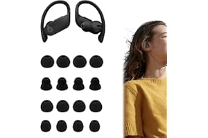 MEKEET 16PCS Ear Tips Compatible with Powerbeats Pro for Beats Soft and Flexible Ear Tips Compatible with Powerbeats Pro Silicone Noise Reduce Replacement Ear Tips Compatible with Beats Fit Pro (Black)