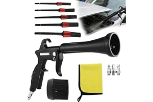 Torrengöringspistol, inomhusrengöringspistol med 5 precisionsrengöringsborstar, 3 adaptrar och en handduk, mångsidig rengöringspistol med tryckluft, högtrycksfläktpistol för bil och hushåll