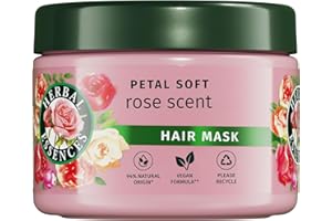 Herbal Essences Douceur Masque Parfum Rose 500ml Aide à Rendre les Cheveux Soyeux et Hydratés. Mélange d'Ingrédients d'Origine Naturelle* et d'Essence de Rose, Végan et non Testé sur les Animaux