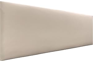 DHOME Testata in similpelle o tessuto AQUALINE Testata imbottita liscia Testata letto di lusso (Similpelle Beige, 160cm (Letti 150/160))