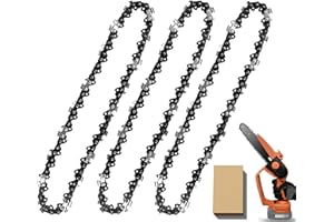 CHAMSUREUK 3 Pack 8 inch Chainsaw Chain for 8 Inch (20cm) Bar 33 Drive Links, 3/8inch Pitch, 0.050inch Gauge, Fits DOLMAR, Echo, Gardenline, Titan, Black & Decker and Other C10hainsaws