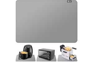 FLASLD Tapis résistant à la chaleur pour friteuse à air, tapis en silicone ignifuge pour comptoir de cuisine, protecteur de comptoir, antidérapant et imperméable 30 x 45 cm, gris