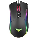 havit RGB Gaming Mouse Wired Programmable Ergonomic USB Mice 4800 Dots Per Inch 7 Buttons & 7 Color Backlit for Laptop PC Gam