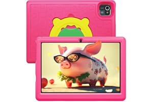 Nicewise Kids Tablet 10 Inch, Android 13 Kids Tablet 10.1" Display 5000mAh Kidoz Pre Installed Parental Control Learning Tablet, 6GB+64GB Quad Core Processor Wi-Fi Bluetooth Kid-Proof Case (Pink)