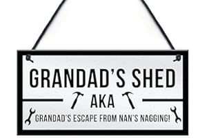 RED OCEAN Funny Shed Sign For Grandad Hanging Garden Man Cave Sign Fathers Day Gift