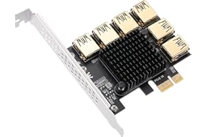 MZHOU PCIe Express 1x zu 6 USB Port Card,Pcie 3.0 x1 Mining Riser for Mining Machines Graphics Card Expansion