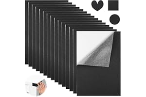 YOUNGSAY 15 fogli autoadesivi in schiuma di colore nero, 300 x 210 x 1 mm, Eva autoadesivi, in gomma espansa antiscivolo, colore nero, con retro adesivo per mobili e progetti fai da te