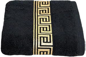 ‎JULIE JULSEN Julie Julsen Chemikalien-Frei Gästetuch 600g/m² Schwarz-Gold 30 x 50 cm 100% Baumwolle - Oeko TEX Std 100 Zertifizierung - Weich und Saugstark - Waschmaschinenfest