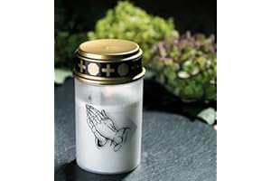 Novaliv Lampe funéraire LED blanche avec pile effet scintillement - Bougie funéraire - Bougie funéraire - Lanterne funéraire - Lumière éternelle - Bougie funéraire