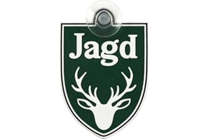 KAUFDEINSCHILD Schild, Autoschild Jagd mit Saugnapf, 1,5mm wetterfestes Material 75 x 100 mm groß, von innen oder außen GREEN