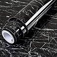 RETAIL PARATPAR Black Marble Contact Paper Vinyl Wrap Granite Wallpaper Peel and Stick Textured Marble Look Kitchen Waterproof Wall Sticker Adhesive Paper (Black 60X200)