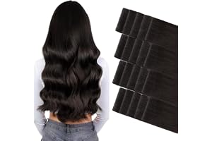 GOO GOO Invisi Edge Tape Extensions äkta hår, 50 cm 50 g 20 stycken, mörkbrun, äkta Remy människohår, sömlöst osynliga tejpfö