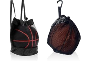 DUTIFUL 2 Stück Ballsack Ballnetz Ballnetz 1 Ball Balltasche mit Kordelzug Basketball Tasche Tragbare Basketball Bag für Fußball Tennis Kinder Erwachsene