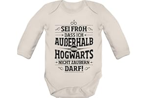 ShirtStreet Fanartikel Fan Kult Film Strampler Bio Baby Body Bodysuit Langarm Jungen Mädchen Außerhalb von Hogwarts