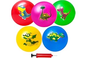 Hymaz 5PCS Bouncy Balls for Toddlers 1-3 Boys & Girls - Inflatable Soft Sensory Balls Toys with Pump for Playground Party Favors Beach Games Water Sport Ball - Indoor & Outdoor Activities
