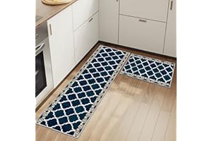 HSGLGNA Kitchen Rug, 2 Pieces Non Slip kitchen mat sets,Washable Kitchen Floor Mat For Kitchen,Hallway,Living Room,Bedroom,Bathroom (Style-F, 40x60+40x120cm)