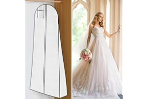 AIDBUCKS ABK Housse pour robe de mariée Housse de protection pour robe Set de 1 Bords noirs 60x180 cm pour robes de mariée Robes de soirée Costumes Manteaux Respirant Anti-poussière Robe de mariée