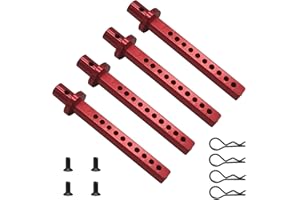 YIJIALINK Paquete de 4 soportes de aleación de aluminio con clips para AXIAL SCX10 1/10 RC Rock Crawler Option Parts (rojo)
