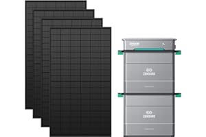 ZENDURE SUPERCHARGED Zendure Solarflow Hyper 2000 avec AB2000X*2 3840Wh, Centrale Électrique de Balcon avec Entrée Solaire 1800W, HUB Intégré(Unité de Contrôle Intelligente) et Micro Onduleur, Biface Panneau Solaire 2236W