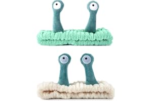 GWAWG 2 PCS Diadema Maquillaje Snail Headband Uso para el Cuidado de la Piel Lavado Cara Spa Belleza las Mujeres Niña Verde y Blanco