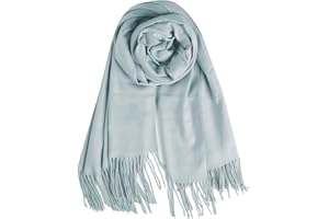 QBSM Womens Large Soft Wedding Evening Pashmina Shawls Wraps Scarfs for Christmas Gifts