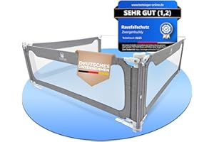 Zwergenbuddy® Rausfallschutz Boxspringbett & Elternbett (180x200cm) [8-teiliges Rausfallschutz Bett Set] Stabilitätsstange & Zwischenraumschutz – Bettgitter ist Laborgeprüft