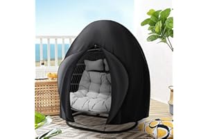 WAKERUG Double Egg Chair Cover, 420D Heavy Duty Oxford Egg Chair Covers, Hanging Egg Chair Cover with Zipper & Drawstring, Swing ChairCover, Garden Furniture Protector