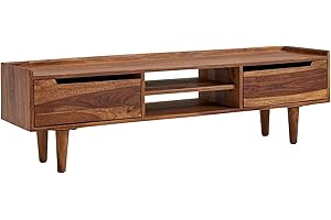 FineBuy Lowboard Sheesham Lite Drewno 145x43x35 cm Komoda RTV z Dwojgiem Drzwi | Szafkę Szafka Komoda TV Salon