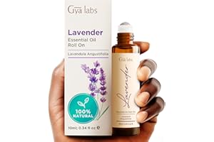 Roll-On de aceite esencial de lavanda de Gya Labs para un sueño reparador (10ml) - Puro & prediluido - Perfecto para un sueño profundo, alivio del estrés & dolores de cabeza - Uso en piel