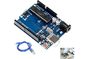 ZESCYHA UNO R3 Board Compatible with Arduino with USB Cable, Development Board Microcontroller for Electronics Projects STEM Education Robotics Prototyping, 5V USB & 7V-12V DC Input, Fast Transfer Rates