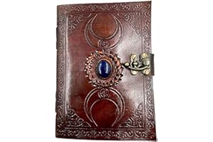 OVERDOSE Diario De Cuero Con Piedra Lunar Marrón Deckle - Diario De Viaje Vintage Para Hombres Y Mujeres Diario De Escritura De Bocetos Libro De Sombras Papel - 5 x 7 pulgadas | 17 x12 cm | A6