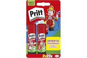 Pritt Colla Stick 2 x 22g, colla per bambini sicura e affidabile, colla Pritt per lavoretti e fai da te, con una tenuta forte per uso scuola e ufficio, 2 stick x 22g