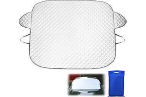 QWORK® Całoroczna osłona przedniej szyby samochodu 145 x 118 cm - blokada UV i osłona chłodząca na lato - ochrona przed mrozem, lodem i śniegiem na zimę - pasuje do większości samochodów i SUV-ów