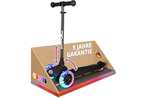 ‎KINNAZ kinnaz ONE, The Safe Scooter for Children, Foldable, Height Adjustable, LED Illuminated Wheels, Children's Scooter, Spare Parts Service, 2 3 4 5 6 Years, Toddler Boy Girl Hamburg Dealer