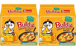GENERIC Buldaak Hot Chicken Cheese Flavour Ramen – Pack of 10 x 140g | Spicy Korean Instant Noodles with Creamy Cheese Twist | Halal Certified