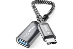 deleyCON USB C auf USB Adapter 10 Gbps OTG Typ-C Stecker auf USB-A Buchse Kabel für iPhone 17/16/15 Air Pro Max, Galaxy S25/S24/S23, A56, A16, Tablet, MacBook, iMac, iPad, Notebook usw