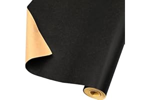 ADQUATOR 43cmx12m Roll of Black Wrapping Paper,Solid Color Matte Kraft Paper Perfect for Wedding, Festival,Birthday, Baby Shower
