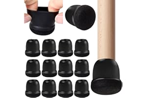 YUNISS 16 sztuk nakładek na nogi krzeseł, czarne nakładki ochronne na nogi krzeseł, gumowe ochraniacze na nogi krzeseł z filcowymi podkładkami, do okrągłych nóg krzeseł, redukcja szumów i ochrona przed zarysowaniami (19-25 mm)