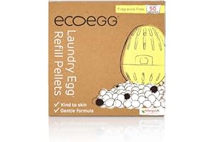Ecoegg Nachfüllpackungen für Wäsche-Eier, umweltfreundliche Alternative zu Waschmittel und Weichspüler, ohne Duft, 50 Waschgänge