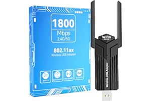 Vemfay Clé WiFi pour PC, AC1800 Mbps WiFi 6 Carte WiFi USB Double Bande 5GHz 2.4G Clé USB Dongle WiFi Adaptateur, MU-MIMO, WPA3, Compatible avec Windows 11/10