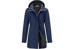 Outdoor Ventures Softshell Jacket Ladies Rain Jacket Functional Rain Coat Windbreaker Waterproof Hiking Jacket Breathable Outdoor Jacket with Hood for Spring Fall Winter