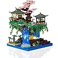 DYOUen Peach Blossom Lake Tree Micro Building Set Chinese Architecture Peach Blossom Pond Kits Floating Architecture Model Kit for Adults Kids Age 14+ (3320PCS) (style 2)