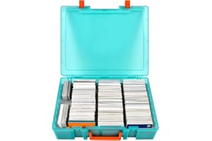 casmilee 2200+ Karten Aufbewahrungsbox für Trading Cards, Deck Boxen mit Trennwänden für Cards Against Humanity C.A.H/für Magic The Gathering MTG/für TCG YuGiOh Sports Card & Expansions - (Cyan)