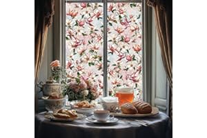 ANATTASOUL Adesivi per Finestra Magnolia-Bird Primaverile Decalcomanie per Finestre Non Adesiva Vetro Pellicola Adesivi Anti-Collisione Finestra Vetro Porte Soggiorno