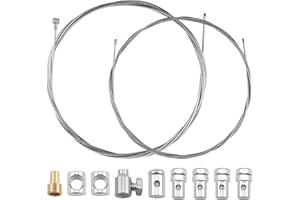 DOZYLIVE 2 Pièces 2 Mètres Réparation Universel Câble de Accélérateur Frein Embrayage Kit de Câble avec 9 Raccords pour Moto Vélo Scooter Tondeuse Motoculteur Debroussailleuse Ø1,5mm et Ø2,0mm