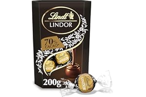 Lindt Lindor 70% Dark Chocolate Truffles – 200g Box (Approx. 16 Balls) – Smooth Filling – Christmas, Gift, Birthday, Congratulations Treat