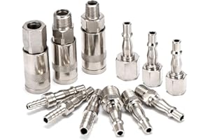 NOOSVERL 12 Pc Air Hose Kit 1/4 in 3/8 BSP - Quick Release Fittings & Couplings Male/Female Thread