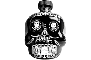 BAYGON KAH Tequila Añejo - Bottiglia nera decorata con giorno dei morti - 100% agave blu - doppia distillazione e invecchiato in botti di rovere - 40% vol 70 cl (700 ml / 0,7 litri)