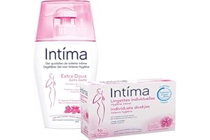 Intima - Lot Hygiène Intime Gel et Lingettes - Gel Extra Doux 200ml et Lingettes Individuelles 16 unités